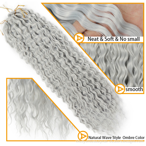 30inch Blonde Pink Brown Long Water Wave Braiding hair For White Women With Curly Crochet Hair